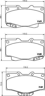 HELLA PAGID 8db355016401 -  Комплект тормозных колодок, дисковый тормоз